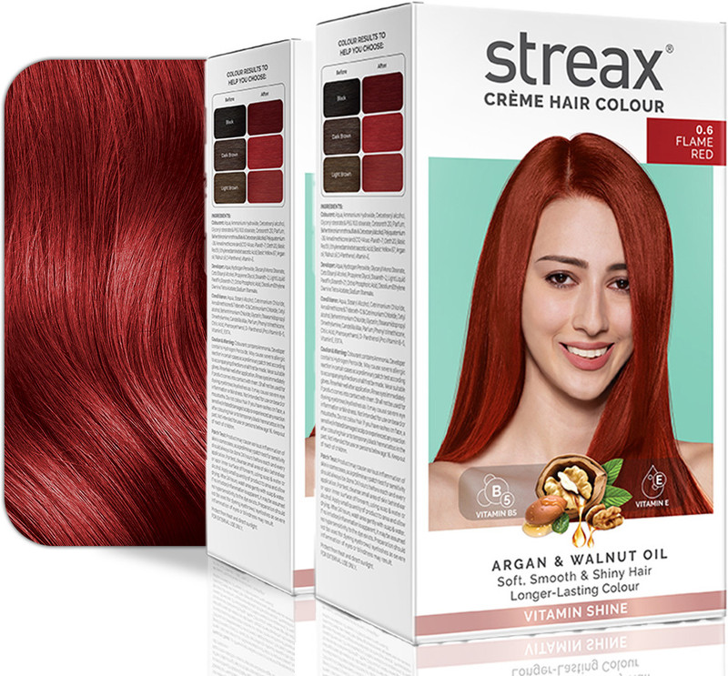 Streax Cream Hair Colour - 140ml (Pack of 2) , Flame Red No-0.6