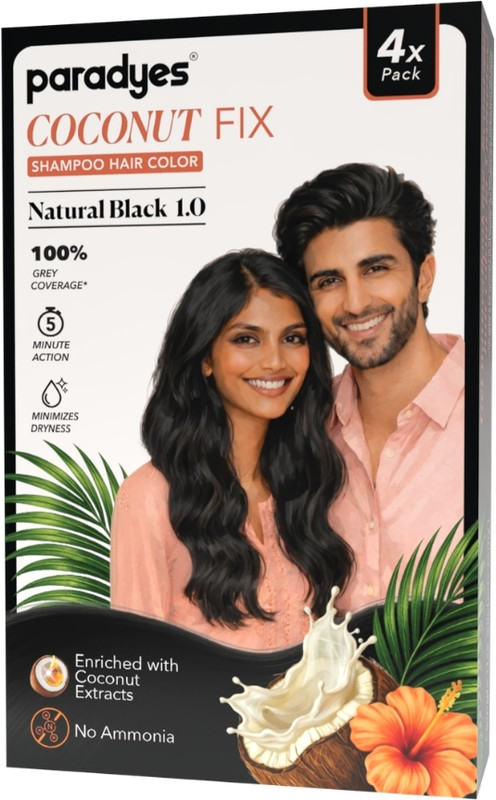 Paradyes Coconut Fix Shampoo Hair Color , Natural Black