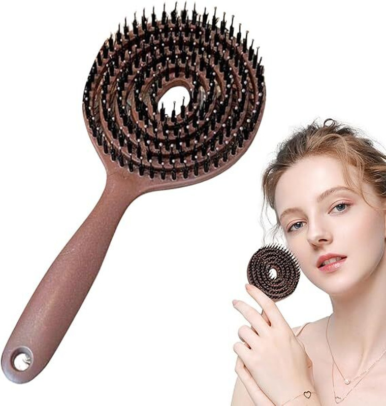 VAJIN Round Hollow Hair Brush | Anti-Static Detangler & Vented Blow Dry Brush