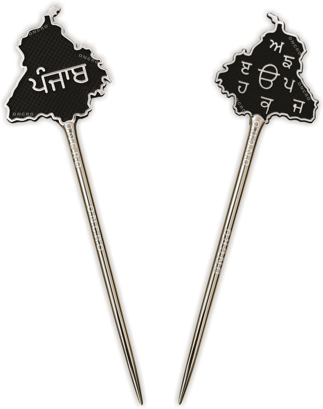 ONCRO Sikh baaj salai hair stick turban pagri patka Punjab map punjabi letter Alloy