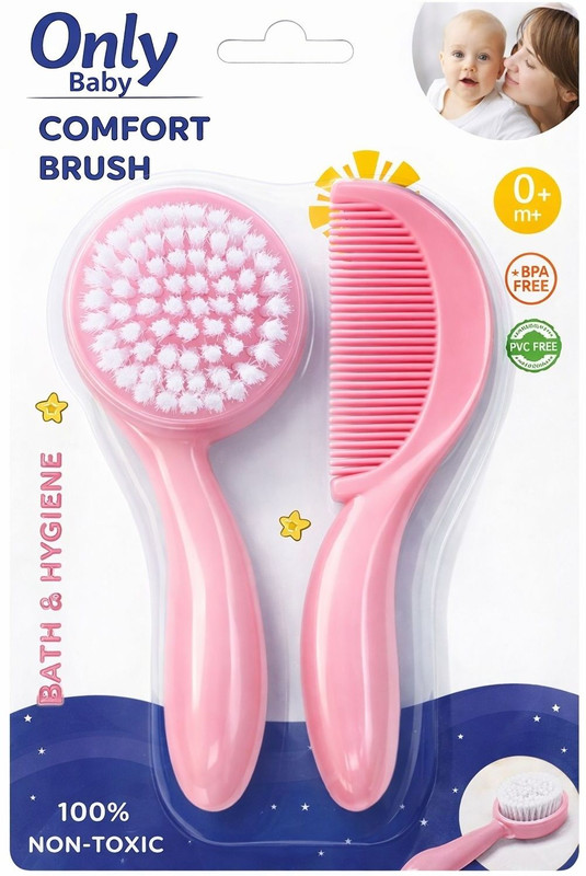 Mummasafe Baby Comb & Hair Brush Set with Soft Bristles