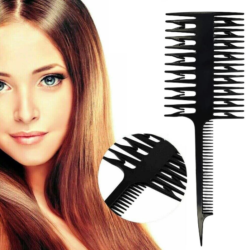 AKADO Hair Dyeing Comb 3-Way Sectioning Highlight Comb Professional Weaving Comb(1pcs)
