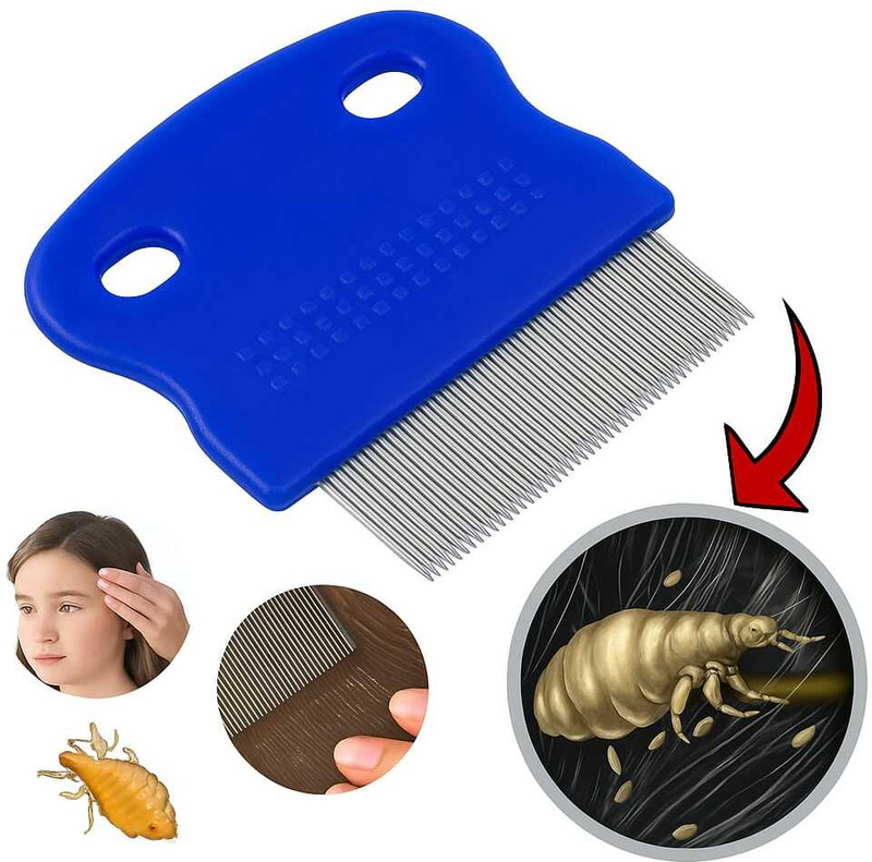 NIGRIFIX Anti-Lice Comb for Head Lice, Egg Removal – Steel Hair Comb for All Hair Types