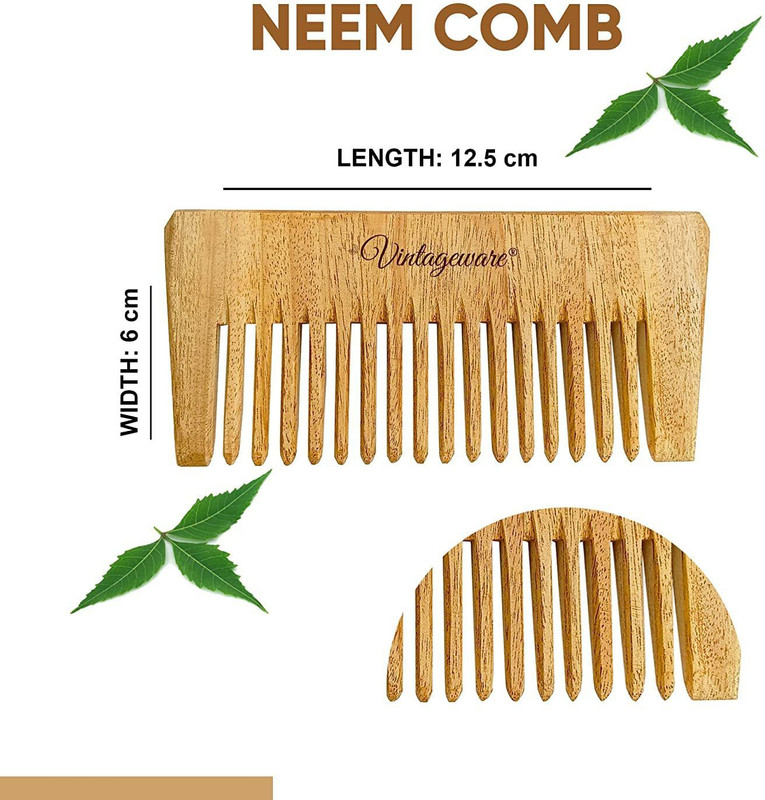 Vintageware Neem Wood Comb With The Benefits of Reduce Hair fall (Set of 3) 1 Diya Free