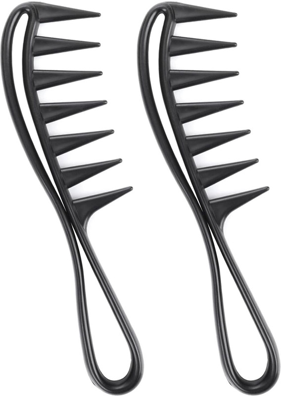 LOVHIDE Large Teeth Hair Combs | Wide Tooth Comb | Curl Comb for Brushing (Pack of 2)