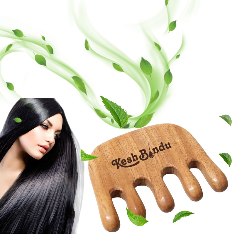KeshBindu Kacchi Neem Wooden Pocket Comb For Men & Womrn