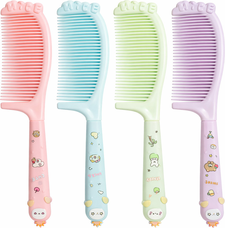 ETradeOne Cute Printed Hair Comb for Girls, Kids & Women (Pack of 4)