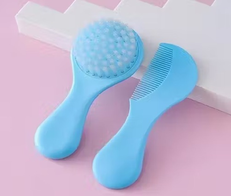 goyyoo Soft Touch Baby Hair Brush & Comb Set – Blue