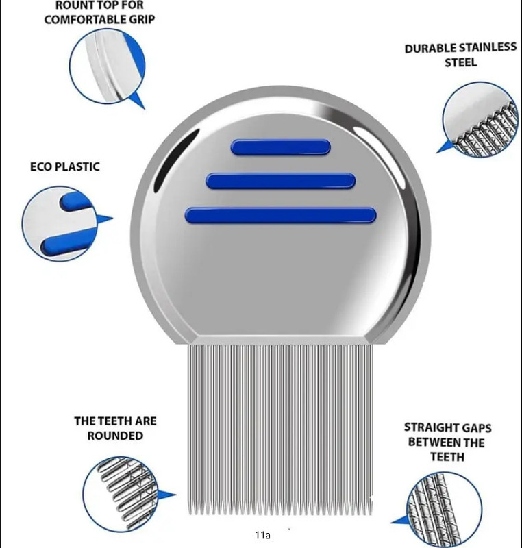 Morbee Lice Nit Egg Removal Treatment Stainless Steel Fine Metal Comb a11