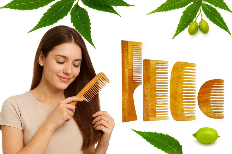 ncr Eco friendly Neem wooden Hair Comb set Of 4 Please Buy Original Neem wood