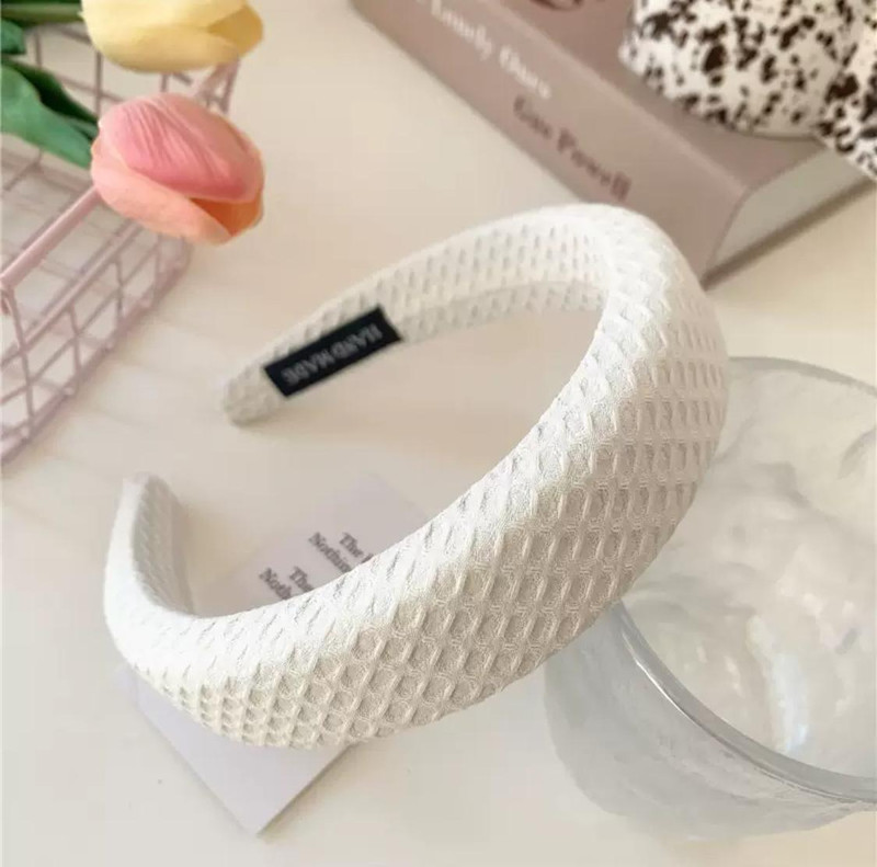 ROCXY Soft Fabric Cushion Cross Pattern Stylish Hairband/Fancy Hairband (White)