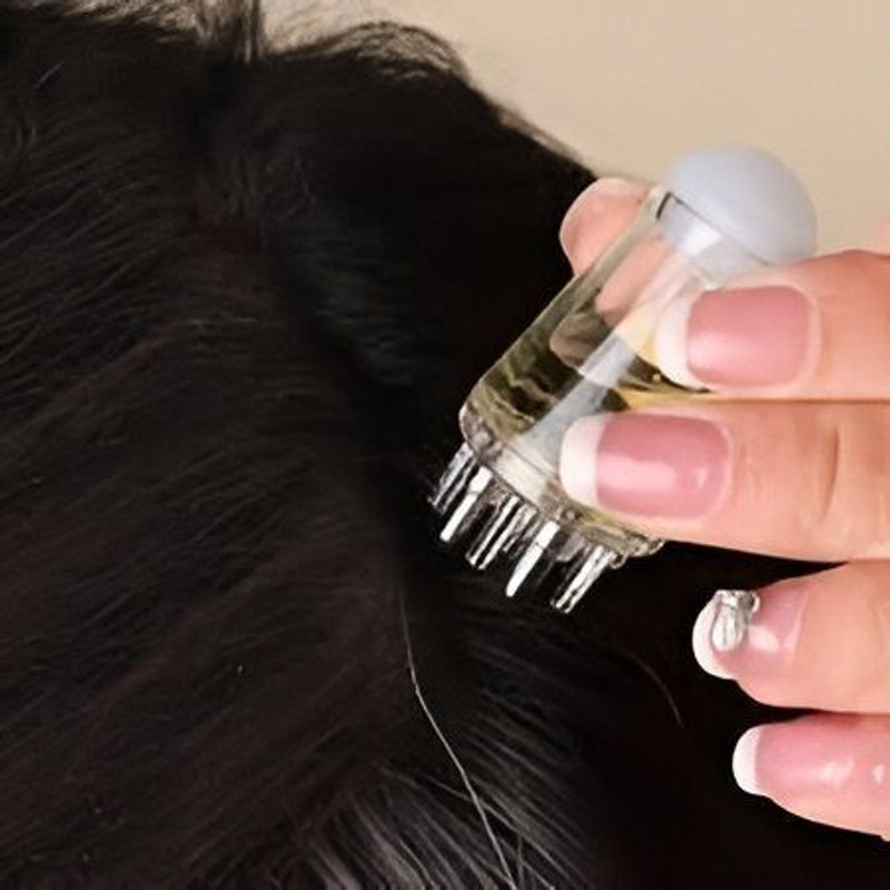 EVANSHIIIMPEX Hair Oil applicator,Ball Root Comb applicator Bottle Scalp Massager