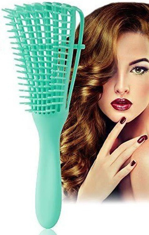 Frackson Detangling Hair Comb Scalp Massager Afro Curly Coily Thick Long Hair (Green)