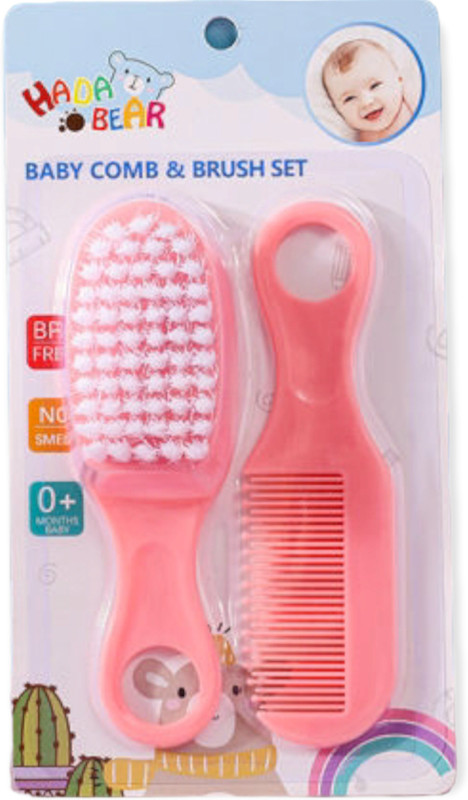 Nav Care Newborn Baby Soft Bristle Hairbrush and Comb Set, Hair Care for Babies & Infants