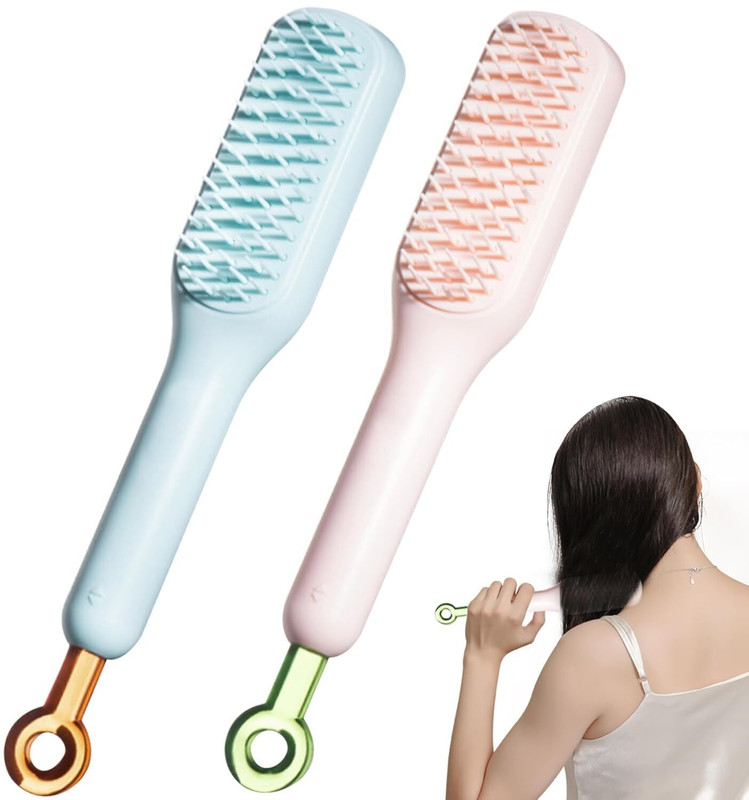 Zephorus Self Cleaning Hair Brush Hairbrushes for Man & Women Easy Clean Hair Brush