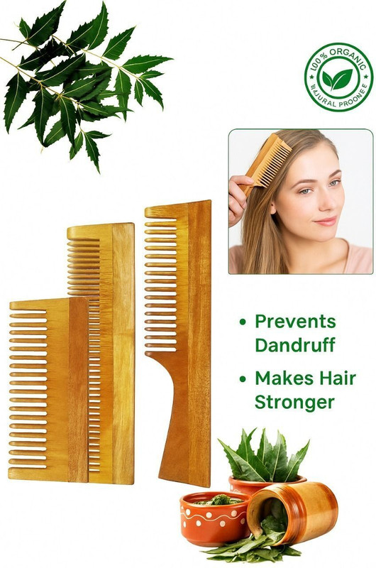 ncr ALL Hair Type 100% original Natural Neem Wooden hair comb