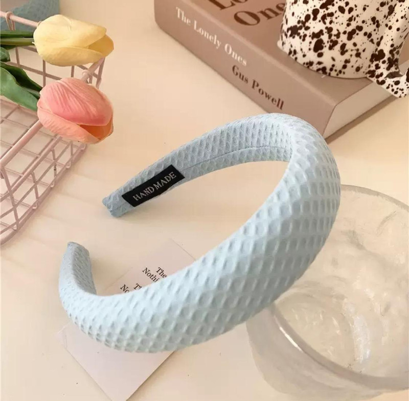DCELLA Soft Fabric Cushion Cross Pattern Stylish Hairband/Fancy Hairband (Sky Blue)
