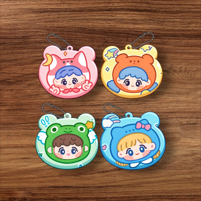 Kawaii NEW 4 Pcs Cartoon Mini Comb With Mirror Portable Travel Comb Folding