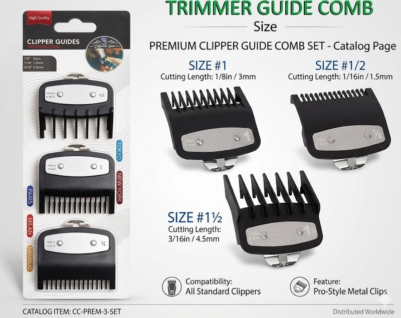 Utrust TRIMMER ATTACHMENTS GROOMING KIT 3 SIZES (1/2, 1, 1.5 INCH) – CLIPPER GUARDS