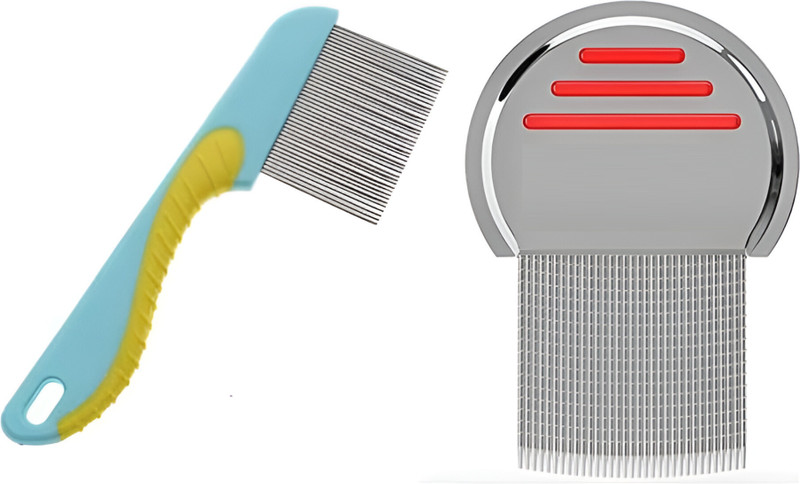 Koccido 2 Type Lice Comb For Women And Kids Stainless Steel Nit Lice Egg Removal Combs