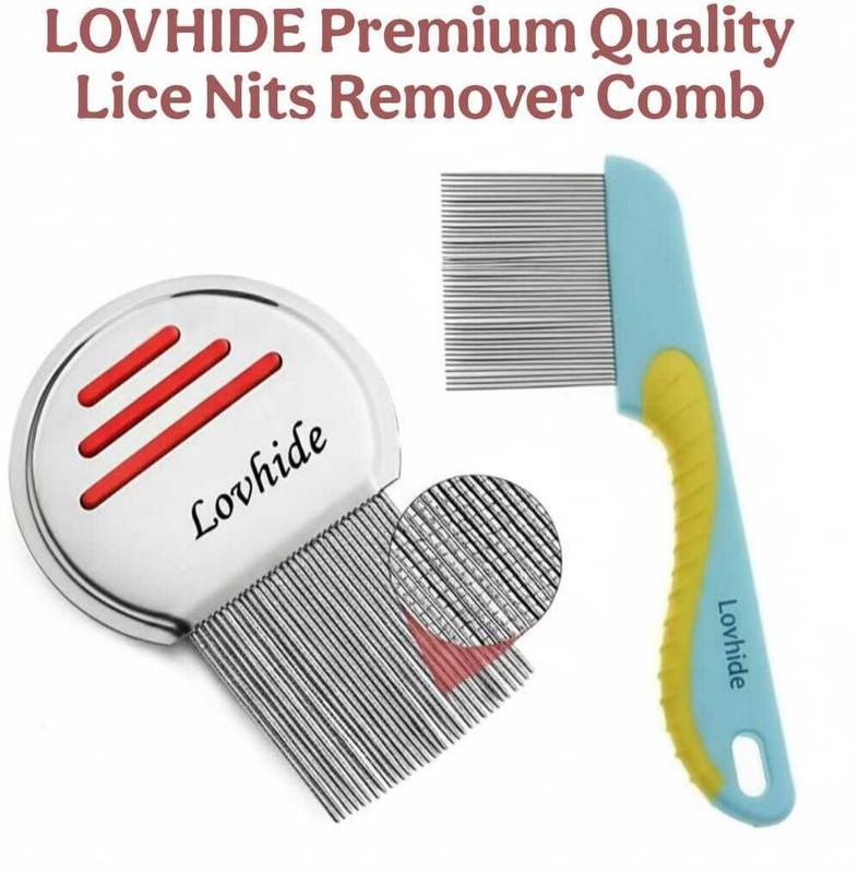 LOVHIDE Stainless Steel Lice Egg & Lice Comb | Nit Removal Comb + Long Handle lice comb