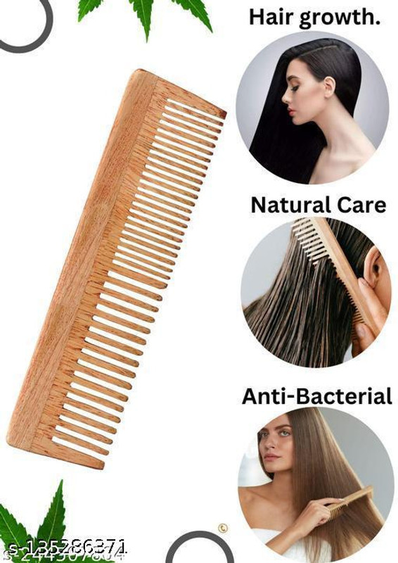 KAIASHA Handmade Neem Wood Comb For Control Hair Fall And Hair Regrowth