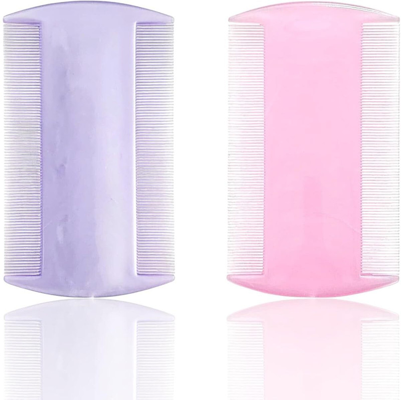 RIANZ Double-Sided Lice Comb for Kids & Adults (Multicolor - Pack of 2)