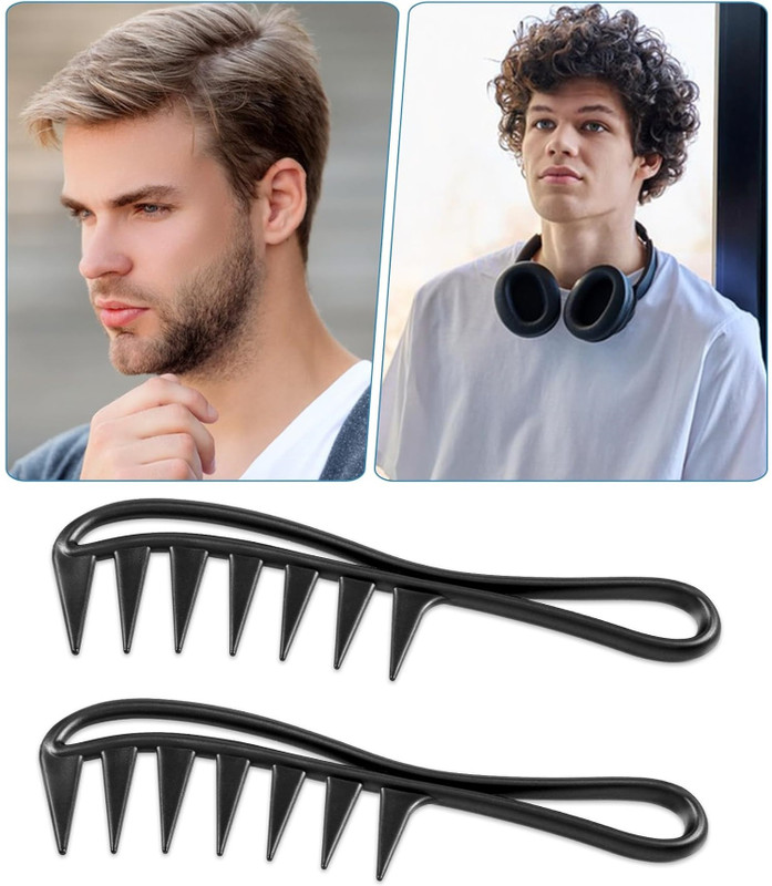 LOVHIDE Large Teeth Hair Combs | Wide Tooth Comb | Curl Comb for Brushing-2 piece