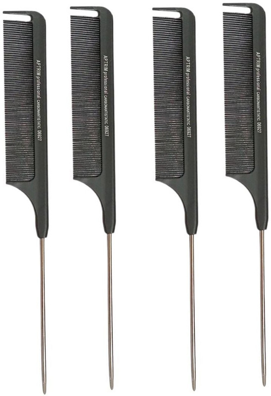 Bikauaa 4 Piece Comb Steel Pintail Lightweight Rat Tail Comb For All Hair Types