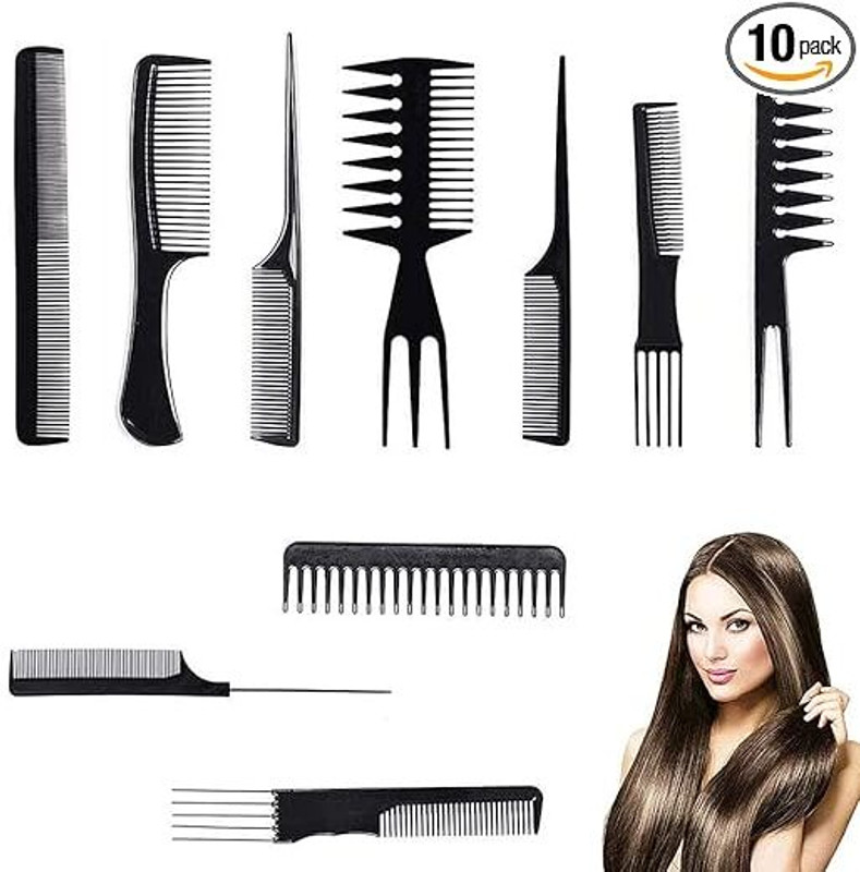 MSVTRADESS 10Pc Set Professional Hair Styling Comb Set Great For All Hair Type