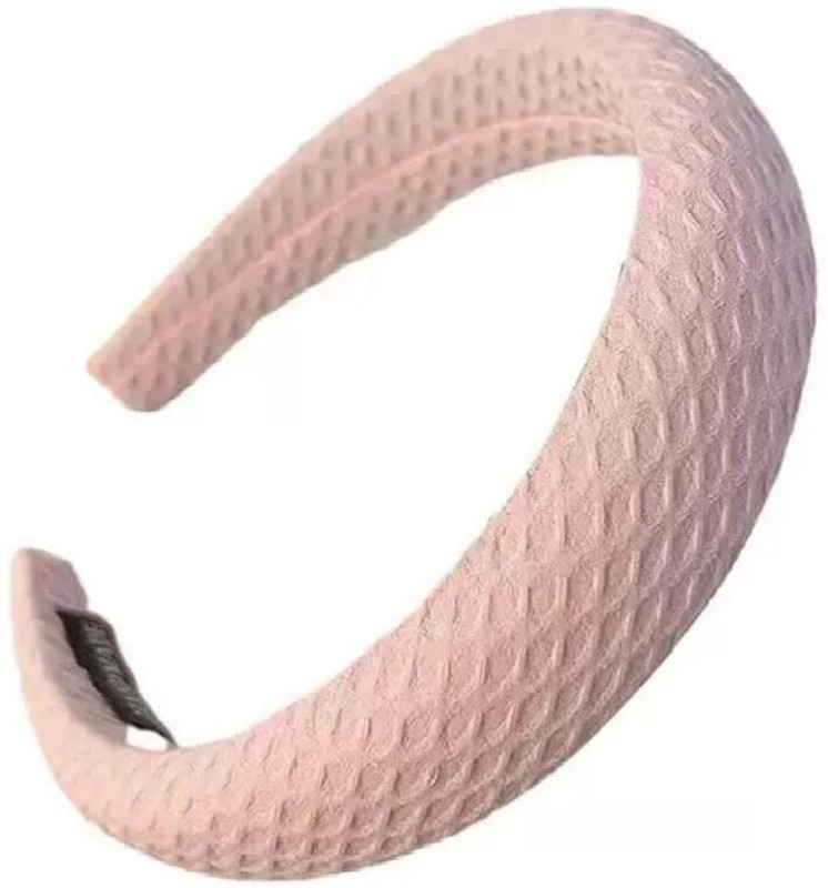 ROCXY Soft Fabric Cushion Cross Pattern Stylish Hairband/Fancy Hairband (Baby Pink)