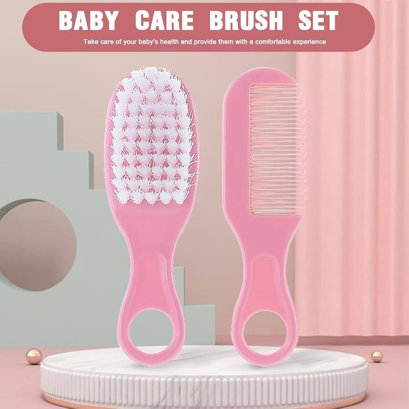 Madhvyaa Baby Hair Brush Comb Set Soft Bristle Newborn Hair Care Grooming Kit