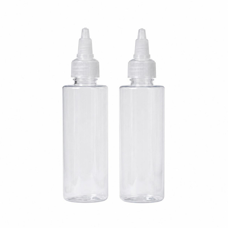 PHARCOS 100ml Twist Top Applicator with Transparent Bottle, Refillable, Open/Close Nozzle for applying Hair Oil,Shampoos, DIY Care and Medicine Directly on Scalp and Hair Roots