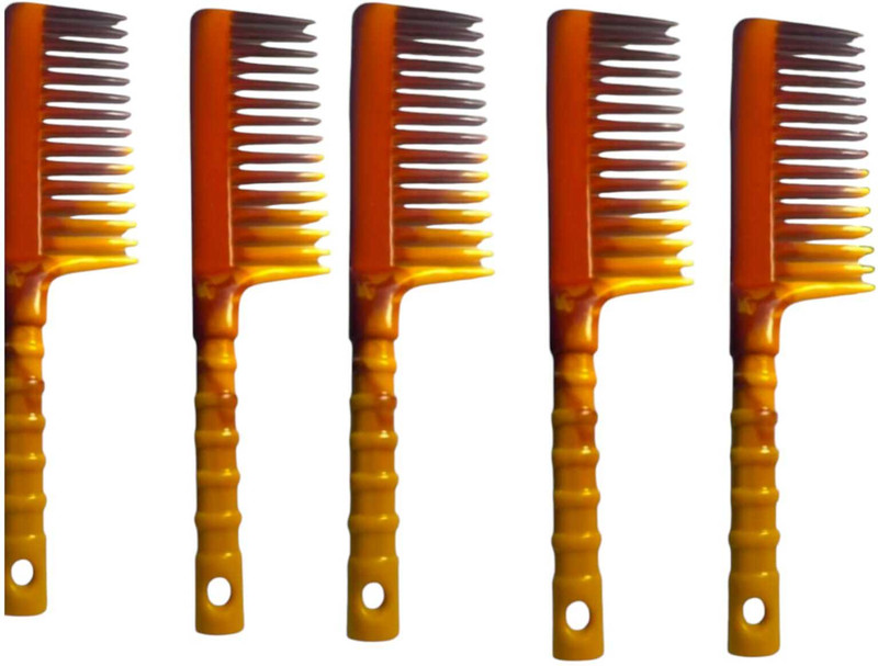 Shakti Plastic Comb pack of 5 wide teeth comb