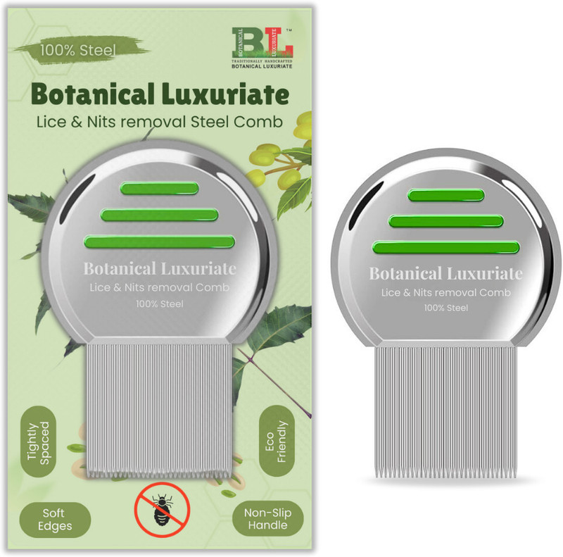 Botanical Luxuriate Lice and Nit's Removal Comb,Spiral Micro-Grooved Teeth for Kids|women|men
