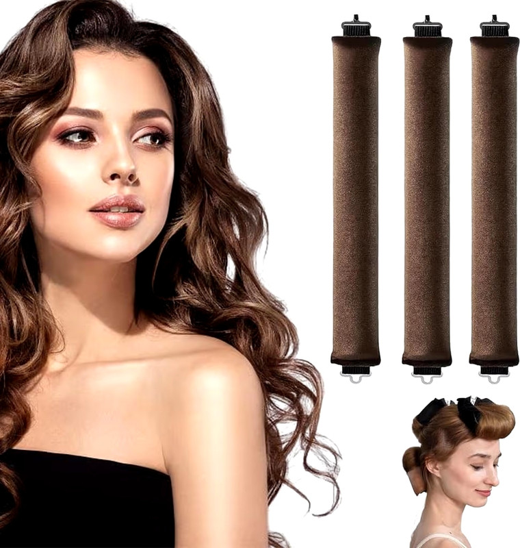 afifa Heatless Hair Curler, Flexible Curling Rod with Hook Hair Curler(Black)