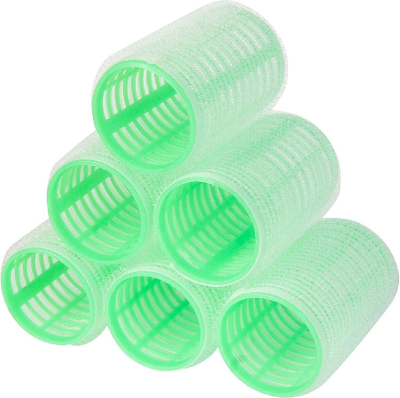 KAYRIE Self Grip Hair Plastic Curler for Home n Saloon Hair Curler | Large pack of 6 Hair Curler(Green)