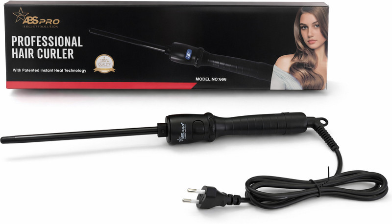 jomlick Chopstick Hair Curler with 9 mm Barrel & PTC Heating Technology (white) Hair Curler(White, 
black)