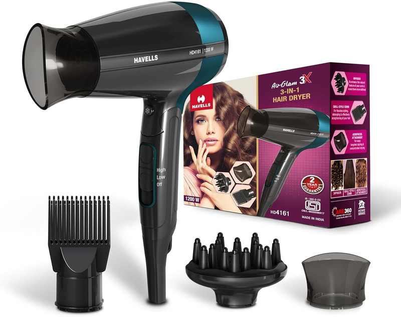 HAVELLS HD4161 Hair Dryer(1200 W, Black, Blue)