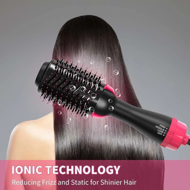 ND BROTHERS One Step Hair Dryer, 4 in 1 Hot Air Brush for Drying, Straightening ND13 Hair Curler(Multicolor)