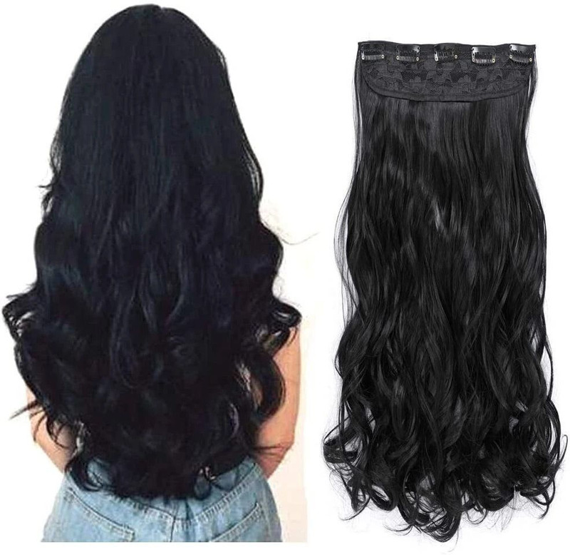 LAMANSH Extensions And Wigs Women's Natural Black Curly/Wavy Extensions / Black Extension Hair Extension