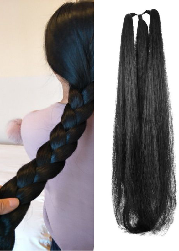 PrimeBerie Women Nakli Baal Thick Braid Paranda Braid Choti (Black) Hair Extension