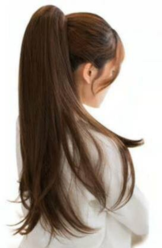 Blushia Unique Natural Brown Straight Ribbon Ponytail Hair Extension