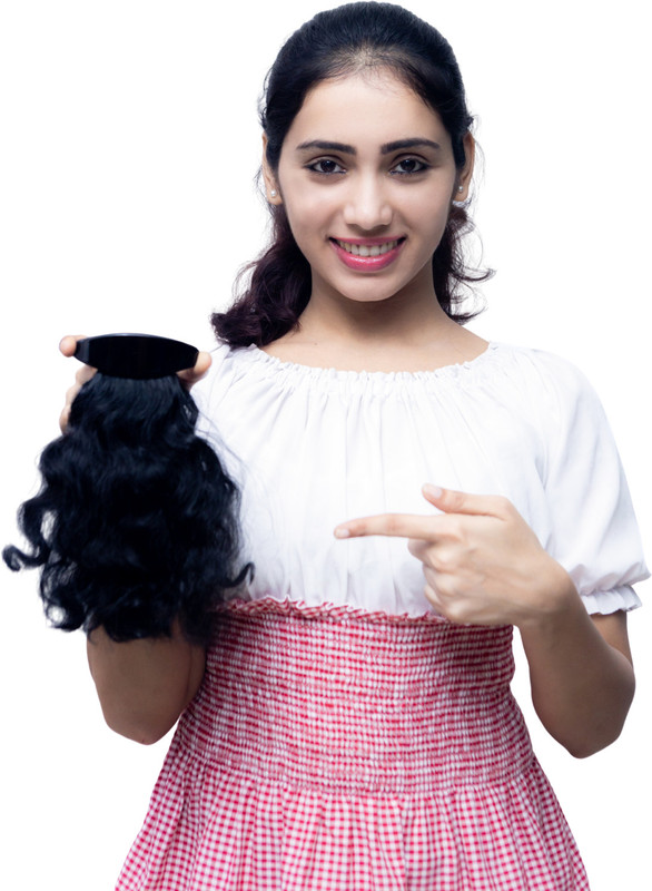 Capillatura 10 Inch Wavy Clip in Ponytail |Natural Black|Washable Hair Extension