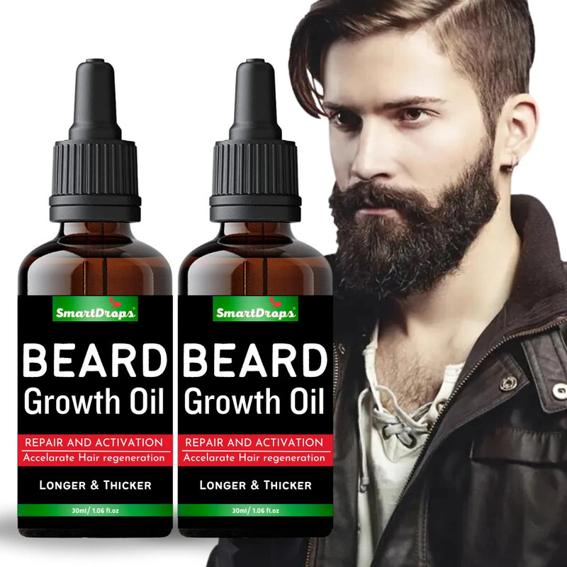 smartdrops Beard Growth Oil | Non Sticky| Nourishes & Strengthens Uneven Patchy Beard Hair Oil(60 ml)