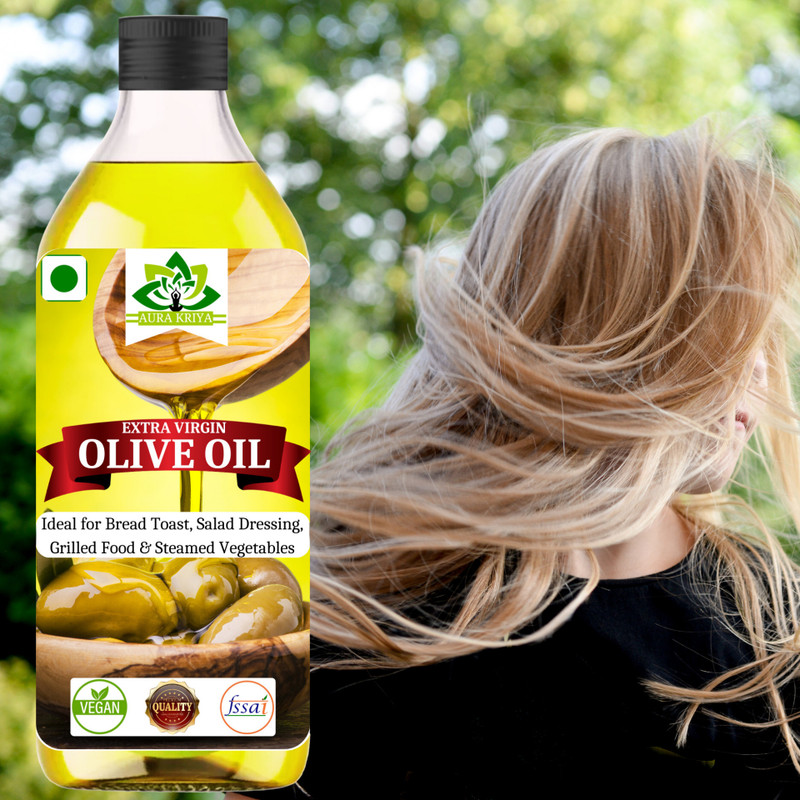 Aura Kriya Extra Virgin Olive for Hair Care | Olive Oil for Hair & Body Massage | Olive Oil Hair Oil(0.5 L)