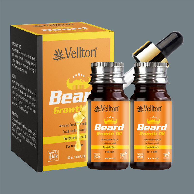 vellton Beard Growth Oil Natural Oil,Nourishment&Strengthening,(50ml Pack of 3)Beard Hair Oil(150 ml)