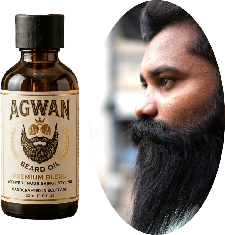 Agwan Beard Oil 30ml for Growth with Redensyl Jojoba Vitamin E Nourishment Hair Oil(30 ml)