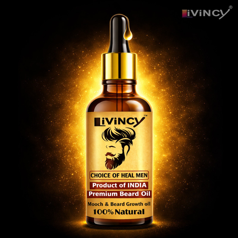 Livincy Beard Oil Men for Beard Growth, Patchy Beard Repair, Smooth & Shiny Beard Hair Hair Oil(50 ml)