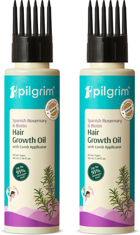 Pilgrim Spanish Rosemary & Biotin Hair Growth Oil Controls Hair Fall Pack of 2 Hair Oil(200 g)
